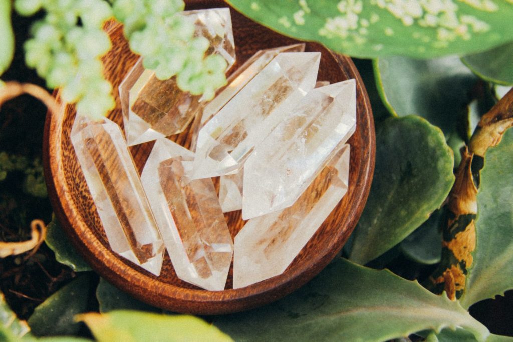 crystals and plants